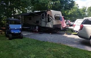 Spacious camper with King master bed.