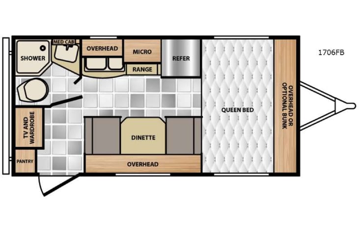 Representative floor plan provided by a trusted RVshare partner.
