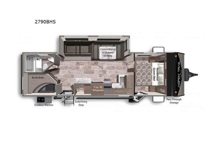 Representative floor plan provided by a trusted RVshare partner.