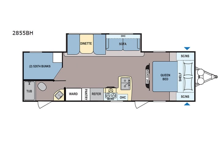 Representative floor plan provided by a trusted RVshare partner.