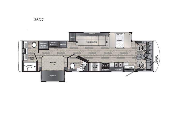 Representative floor plan provided by a trusted RVshare partner.