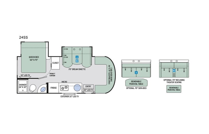 Representative floor plan provided by a trusted RVshare partner.