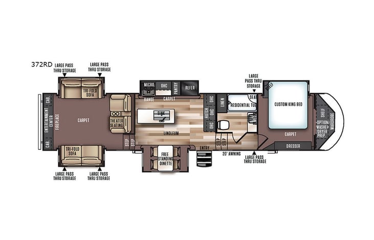 Representative floor plan provided by a trusted RVshare partner.