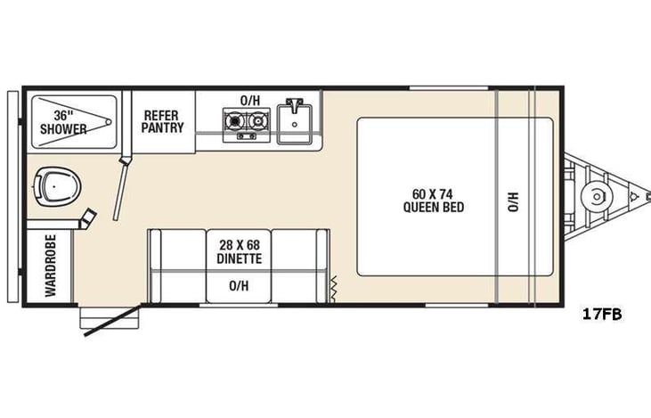 Representative floor plan provided by a trusted RVshare partner.
