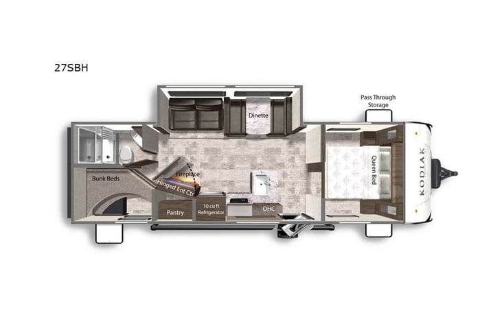 Representative floor plan provided by a trusted RVshare partner.