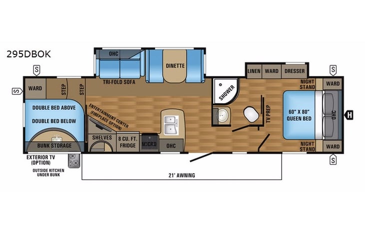 Representative floor plan provided by a trusted RVshare partner.