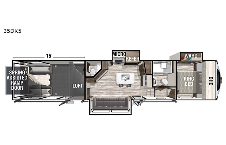 Representative floor plan provided by a trusted RVshare partner.