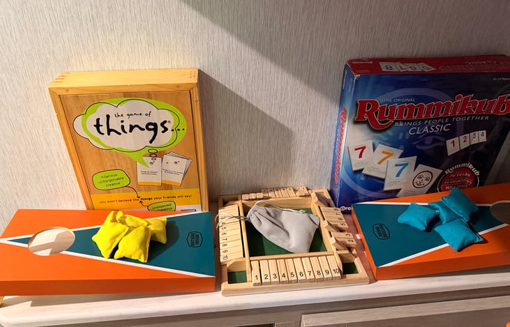 Games and mini cornhole games available upon request