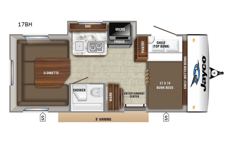 Representative floor plan provided by a trusted RVshare partner.