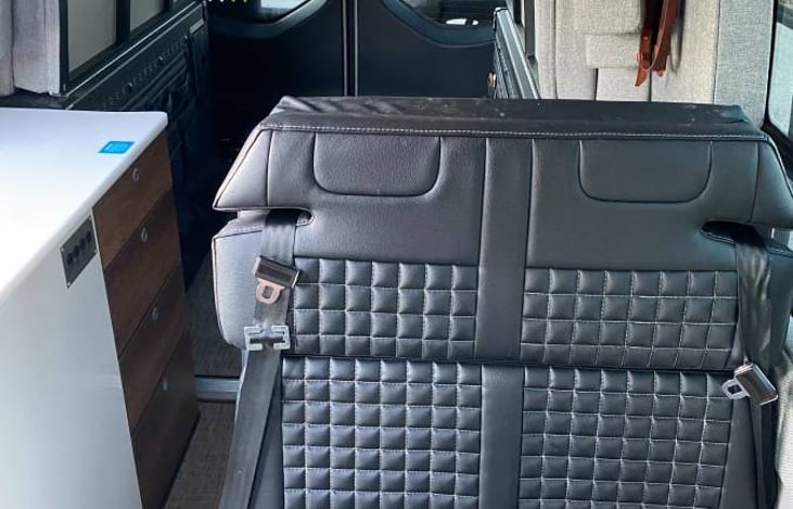 Groove Lounge which can be laid down into a bed.