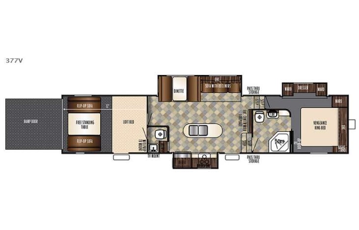 Representative floor plan provided by a trusted RVshare partner.