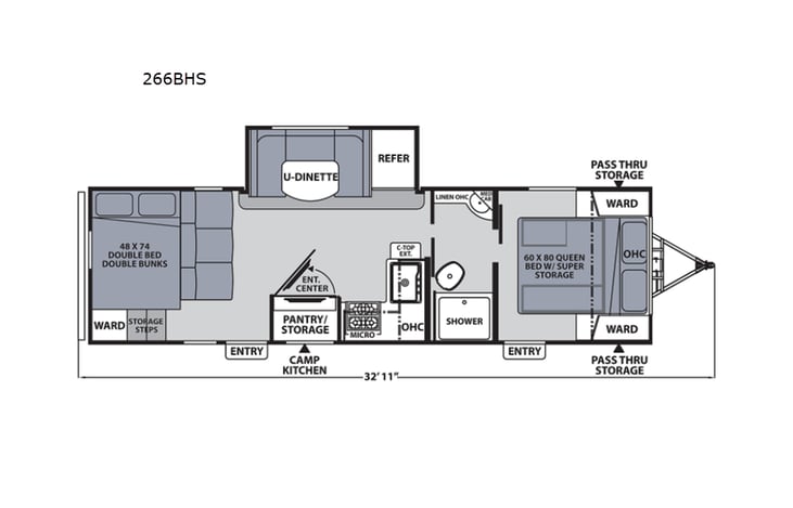Representative floor plan provided by a trusted RVshare partner.