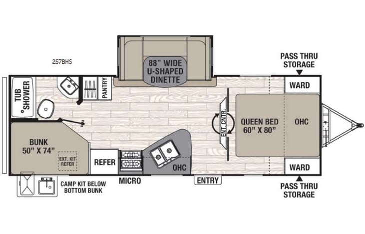 Representative floor plan provided by a trusted RVshare partner.