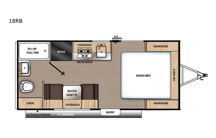 Representative floor plan provided by a trusted RVshare partner.