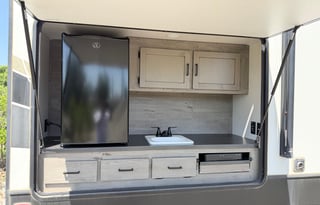 The ⁠Keystone Outback 340BH luxury travel trailer