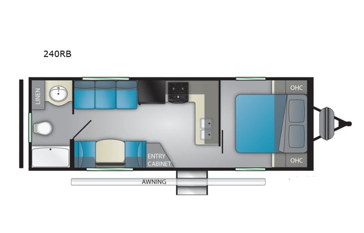 Representative floor plan provided by a trusted RVshare partner.