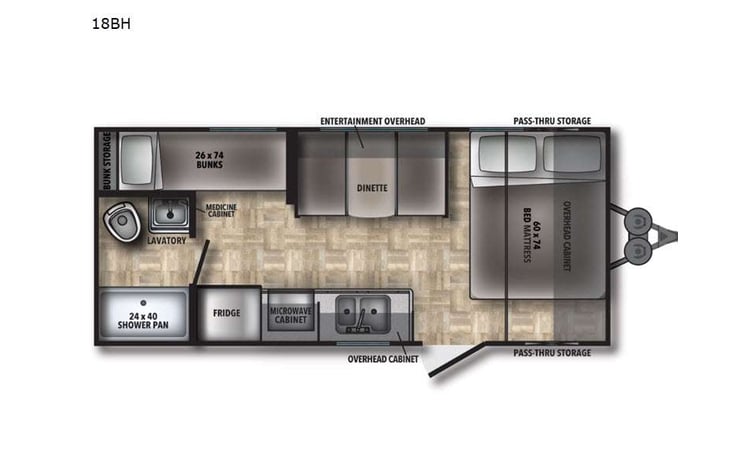 Representative floor plan provided by a trusted RVshare partner.