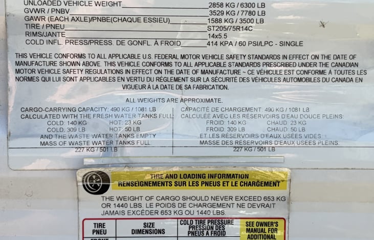 RV Weights and Capacity