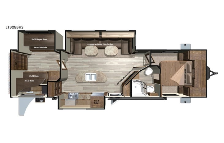 Representative floor plan provided by a trusted RVshare partner.