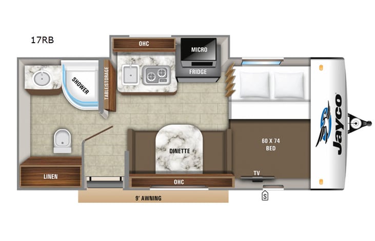 Representative floor plan provided by a trusted RVshare partner.