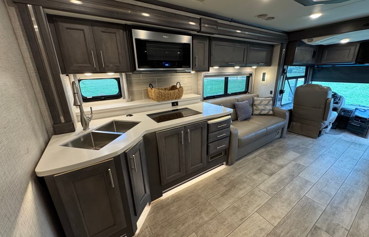 View of Kitchen & Living Room Looking Toward Front Of RV