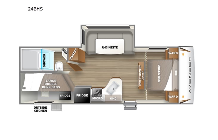 Representative floor plan provided by a trusted RVshare partner.