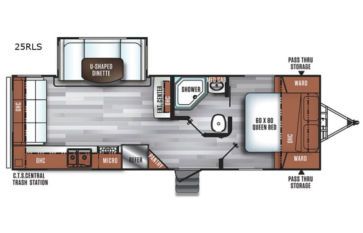 Representative floor plan provided by a trusted RVshare partner.