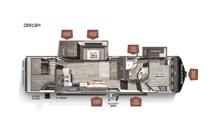 Representative floor plan provided by a trusted RVshare partner.