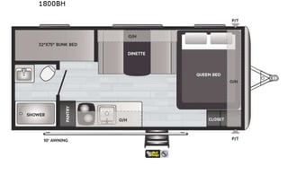 "LIGHTWEIGHT" 2021 Keystone Springdale Mini 1800BH
