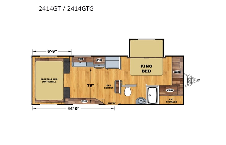 Representative floor plan provided by a trusted RVshare partner.