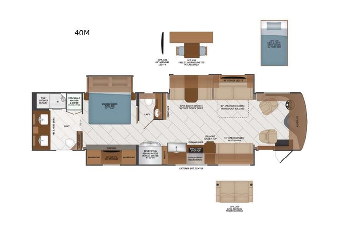 Representative floor plan provided by a trusted RVshare partner.