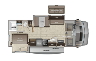 Entegra Odyssey, King/Queen Beds, (2) Recliners