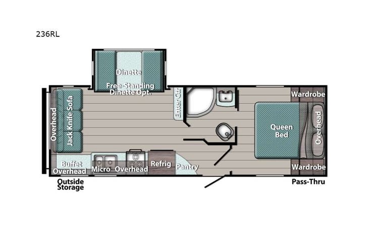 Representative floor plan provided by a trusted RVshare partner.
