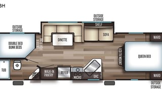 2019 Forest River RV Cherokee Grey Wolf 26DBH