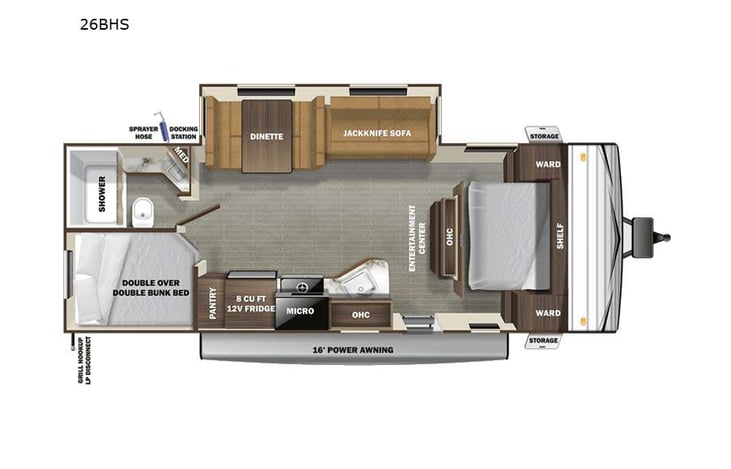 Representative floor plan provided by a trusted RVshare partner.