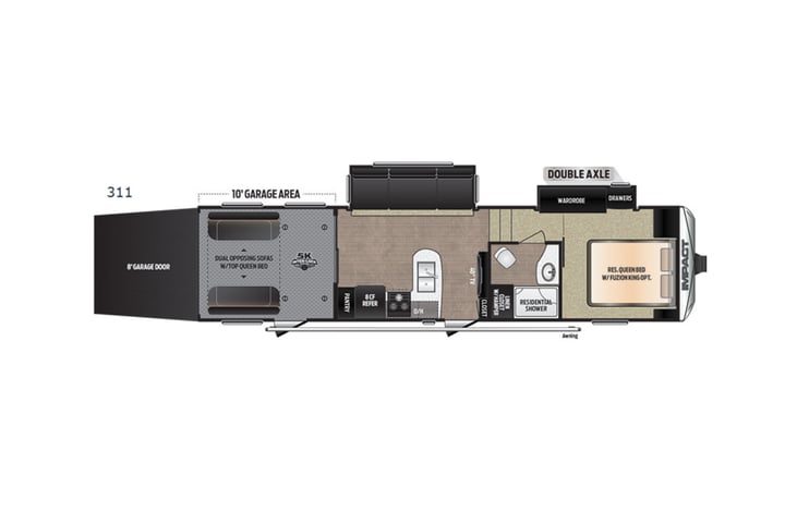 Representative floor plan provided by a trusted RVshare partner.
