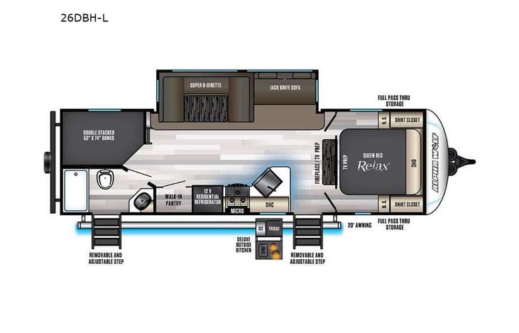 Representative floor plan provided by a trusted RVshare partner.