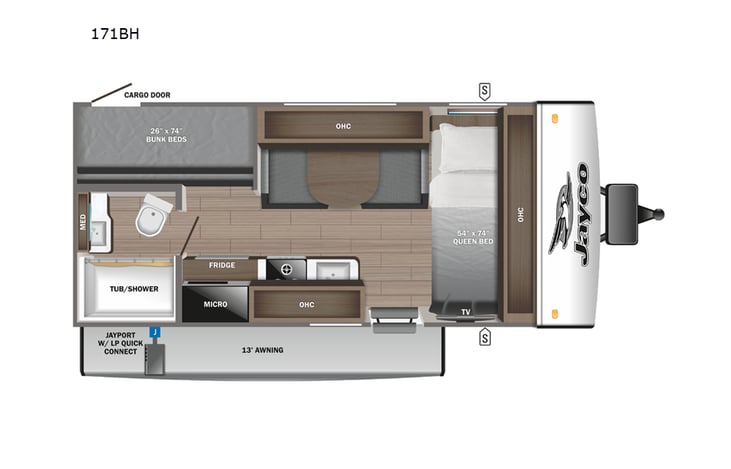 Representative floor plan provided by a trusted RVshare partner.