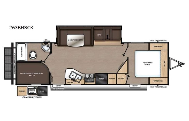 Representative floor plan provided by a trusted RVshare partner.