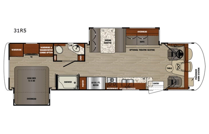 Representative floor plan provided by a trusted RVshare partner.