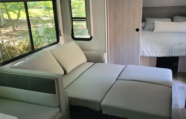 living room couch turns into a large bed, very comfortable!