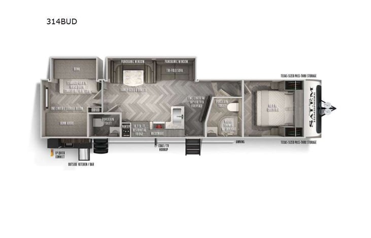 Representative floor plan provided by a trusted RVshare partner.