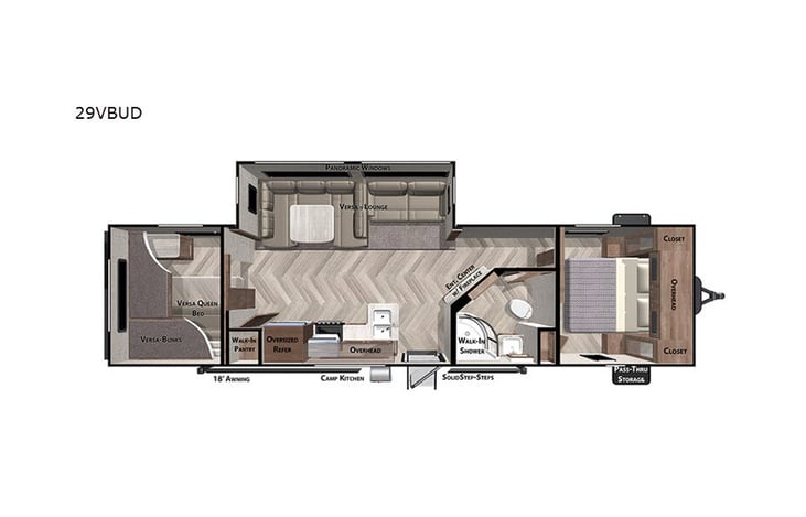 Representative floor plan provided by a trusted RVshare partner.