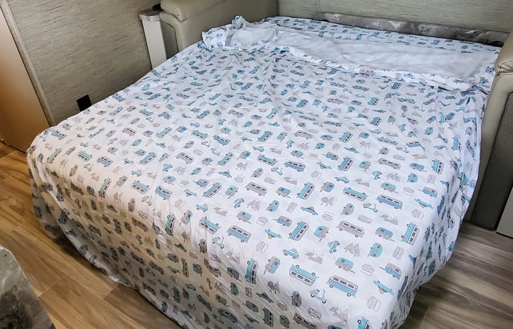 couch pulled into full bed