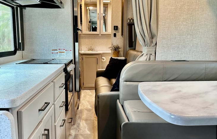 This is the view of the main area with the slide in.  This is what it will look like while you are driving down the road!