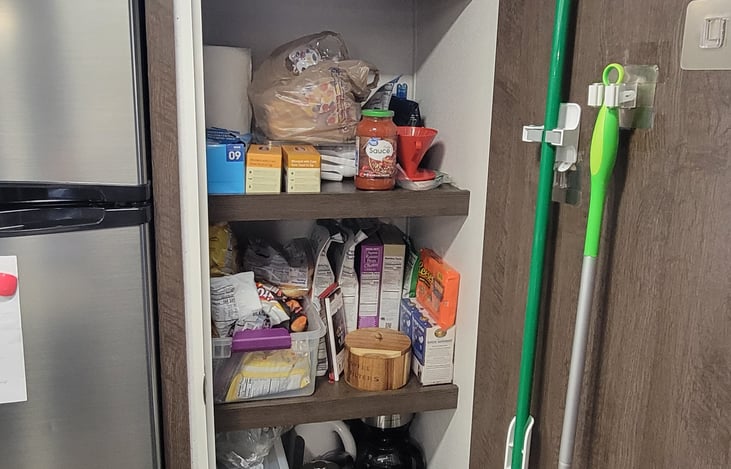 Large pantry for storage. (Food not included)