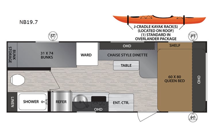 Representative floor plan provided by a trusted RVshare partner.