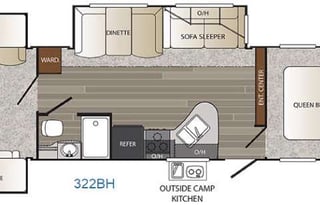 HUGE BUNKHOUSE— 2017 Keystone RV Outback 322BH