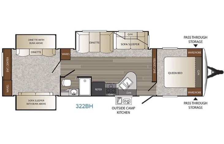 Representative floor plan provided by a trusted RVshare partner.