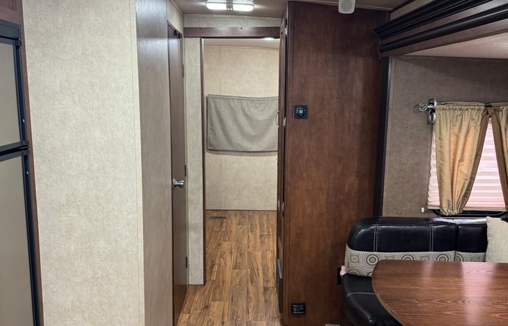 Looking into the back room